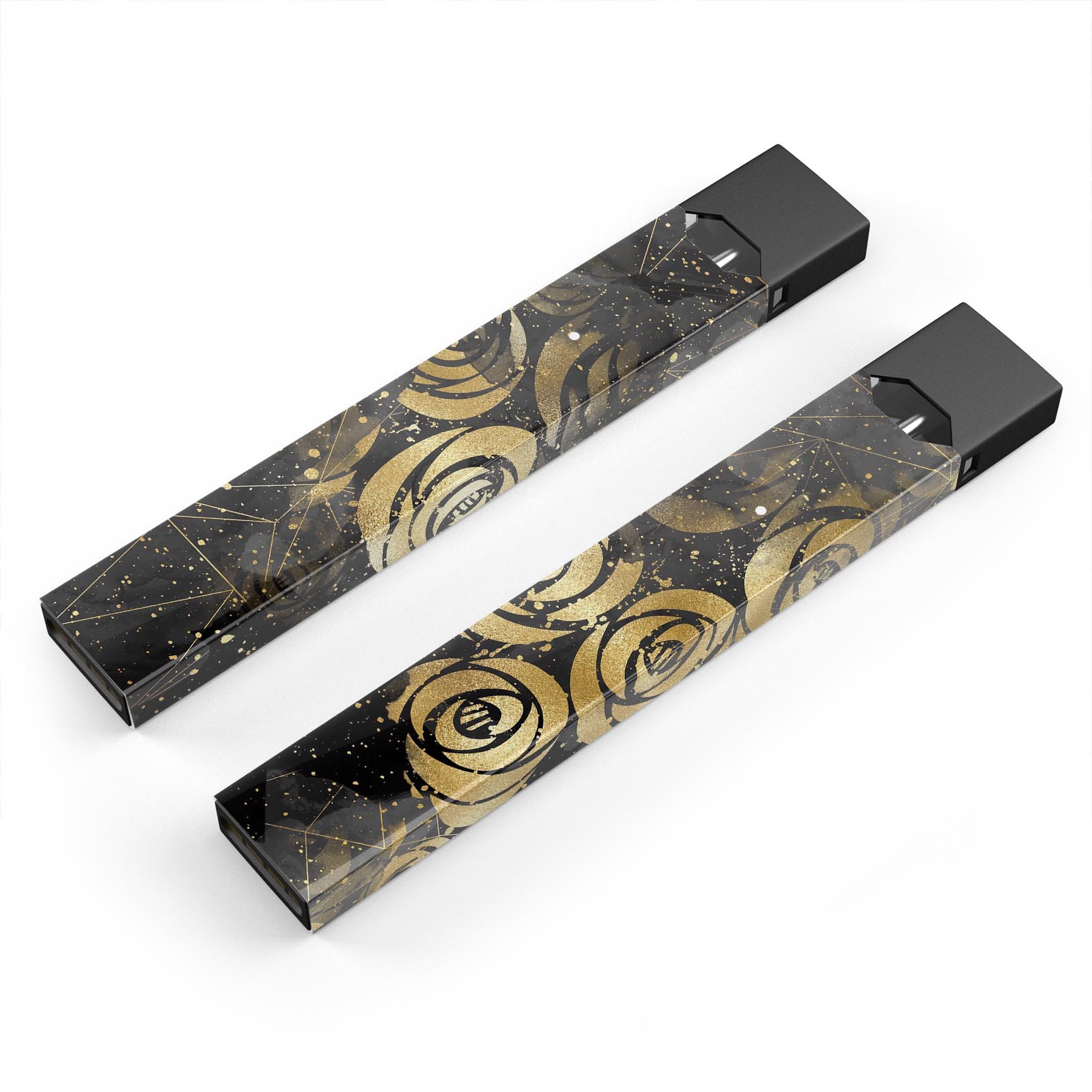 Karamfila Watercolor & Gold V13 skin-wrap for JUUL device, showcasing vibrant colors and premium design.